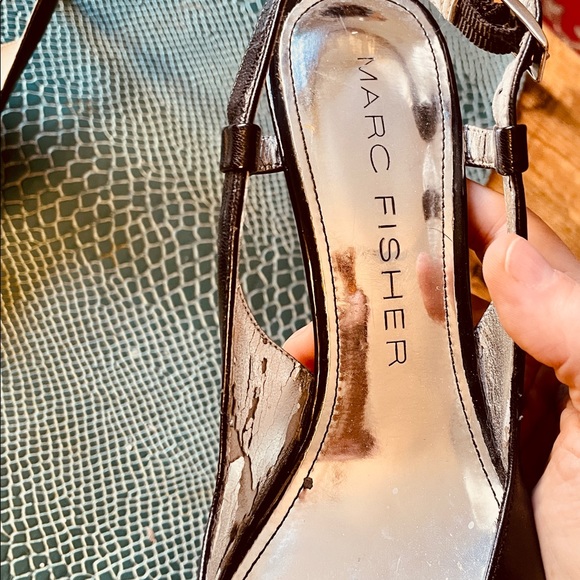 Marc Fisher black Leather sling back shoe size 5 1/2 medium. Vintage - Picture 7 of 9